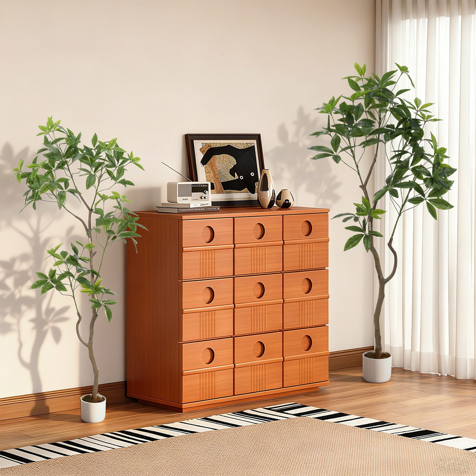 GarveeMore Zimmerpflanze Künstlicher Schefflera-Baum 160cm/200cm Künstliche Pflanzen, Künstlicher Schefflera-Baum für Zuhause, Büro, Wohnzimmer – Bild 5 von 5
