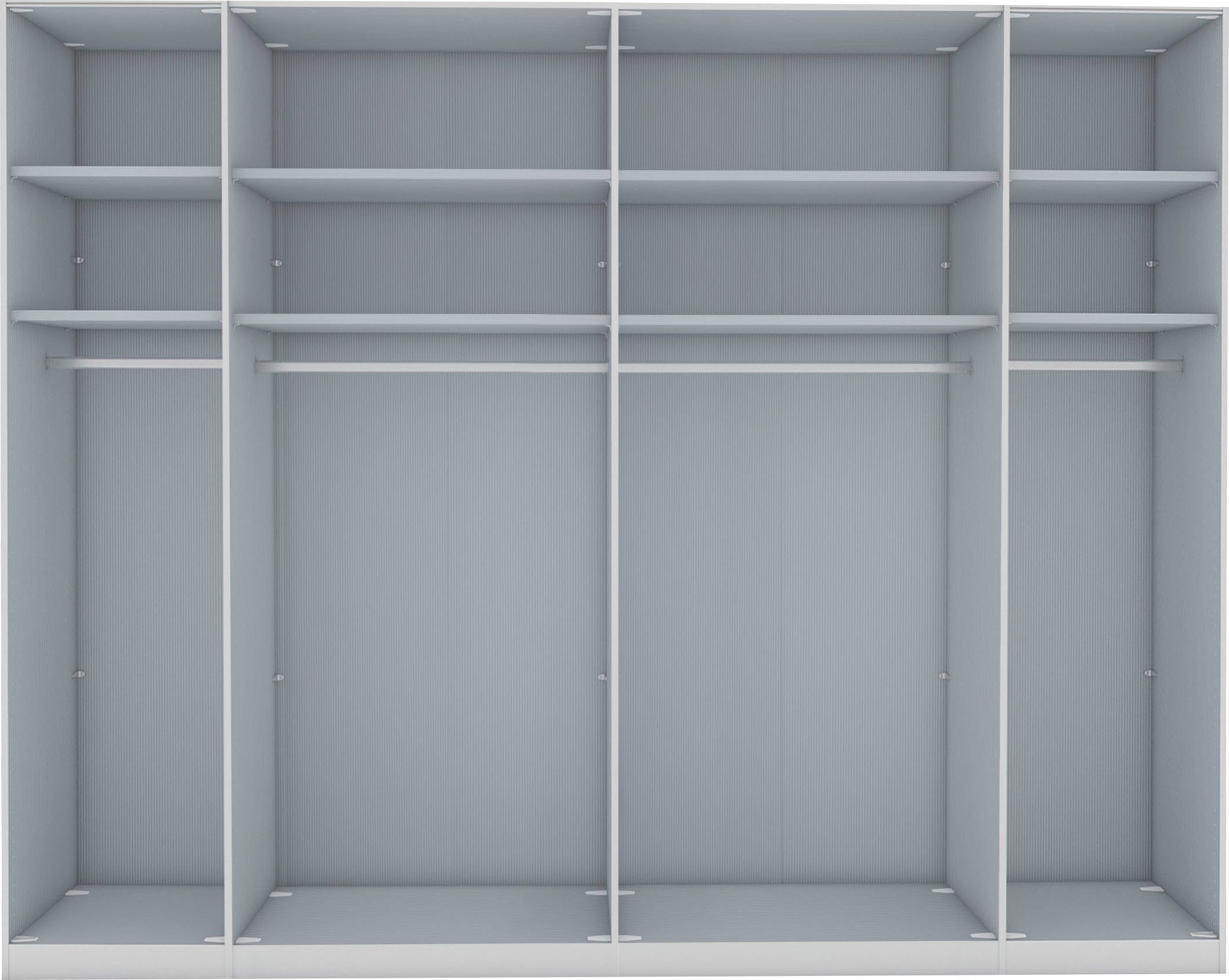 WIEMANN Falttürenschrank Monaco, Kleiderschrank, Schrank, Wäscheschrank, mit edler Glasfront (2 Breiten, 2 Höhen 216/236 cm auswählbar, MADE IN GERMANY) inkl. gepämpften Schubkästen und Türen, mit Panoramaöffnung