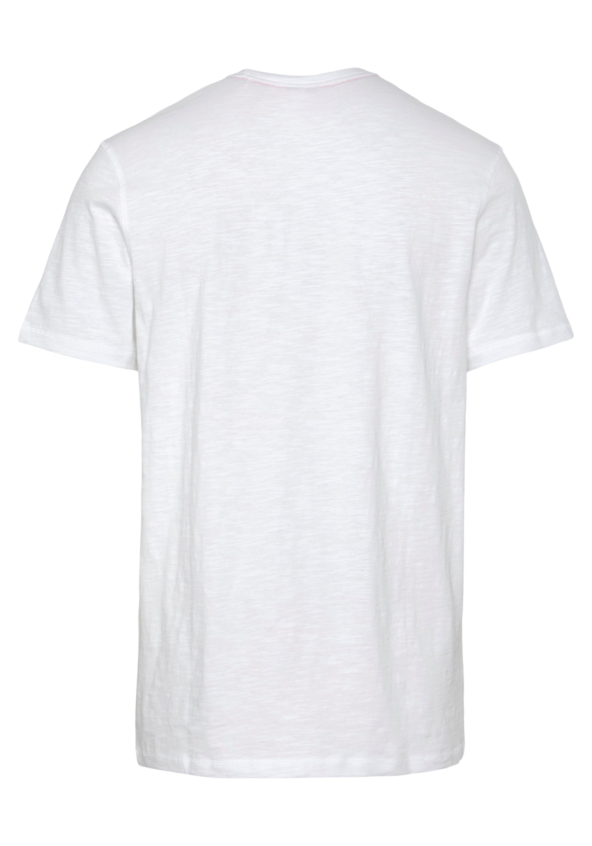 Brust auf BOSS Tegood Rundhalsshirt der BOSS kleinen white ORANGE Logo mit