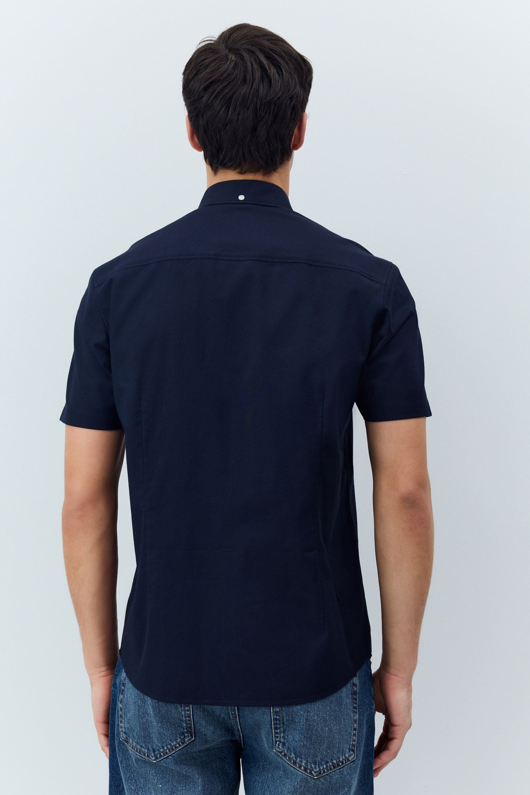 Next Kurzarmhemd Oxford-Kurzarmhemd mit Stretch (1-tlg) günstig online kaufen