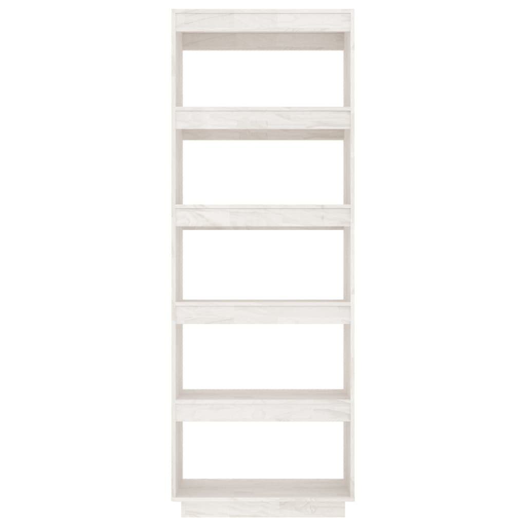 furnicato Bücherregal Bücherregal/Raumteiler Massivholz Kiefer Weiß cm 60x35x167