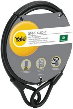 Yale Kabelschloss Yale Stahlkabel 8 mm Flexibles Geflochtenes 2000 mm Lang