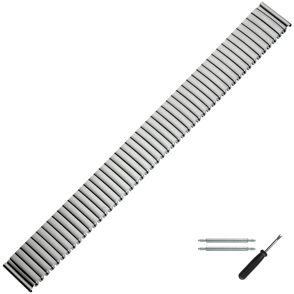 MARBURGER Uhrenarmband 18mm Edelstahl Grau Zugband