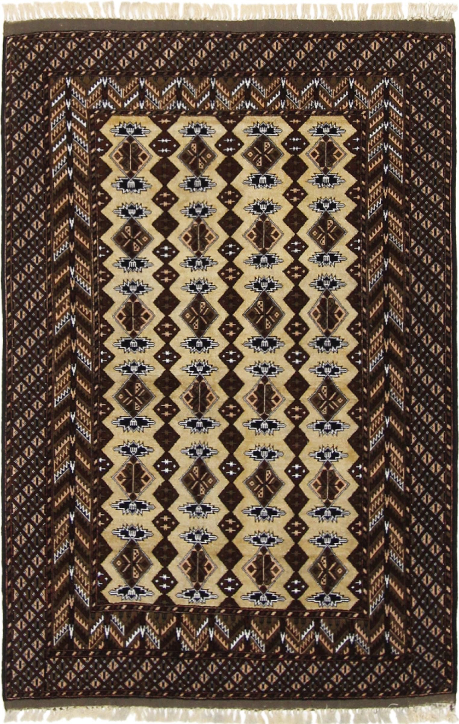 Nain Trading Seidenteppich Afghan Seide 119x174 Handgeknüpfter Orientteppich, rechteckig, Höhe: 4 mm
