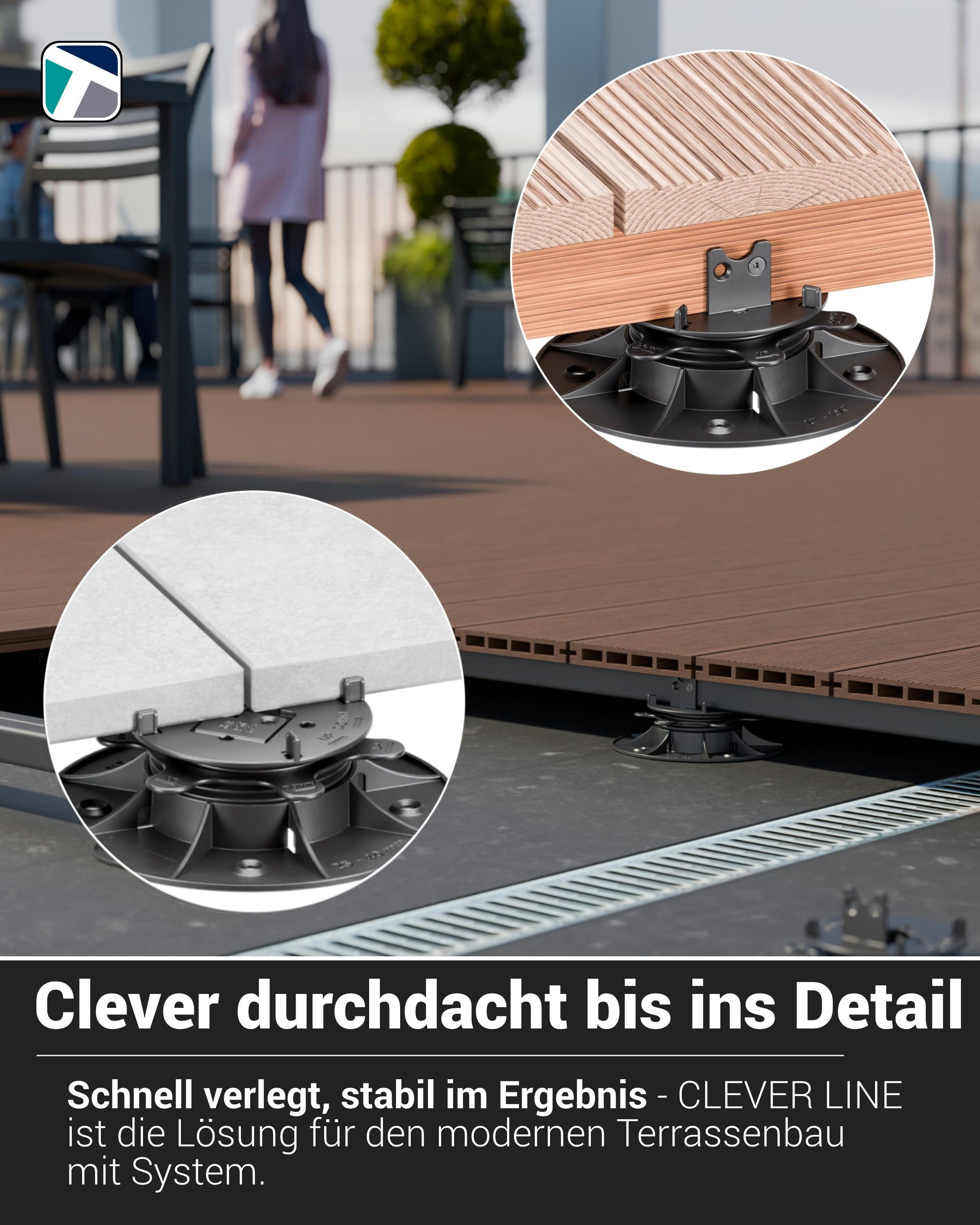 Trevendo Terrassendielen Clever Line Stelzlager, (1-St)