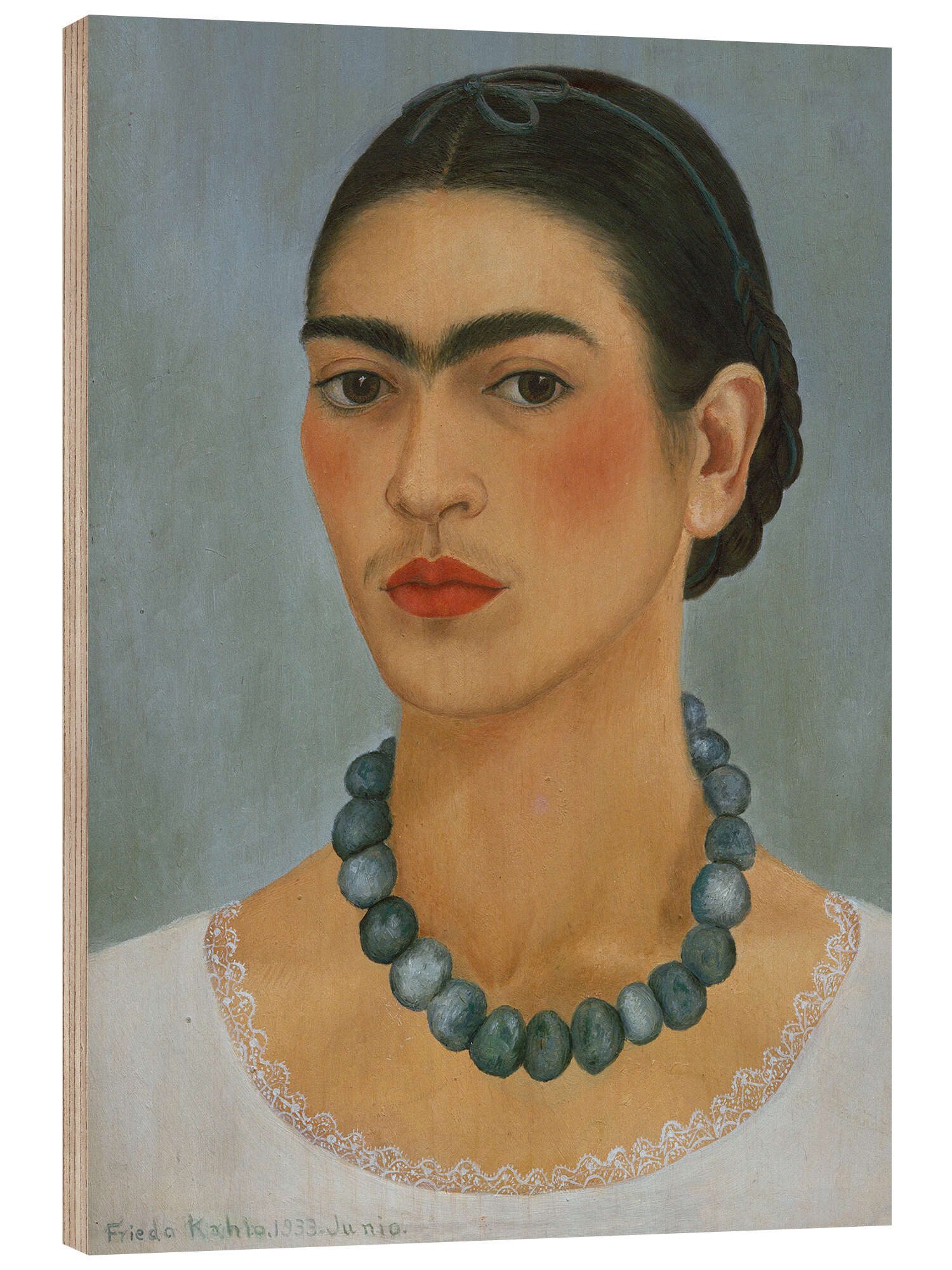 Posterlounge Wandbild Selbstbildnis mit Halskette, 1933, Frida Kahlo, erhältlich als Poster, Leinwandbild, Wandsticker oder Acrylglasbild