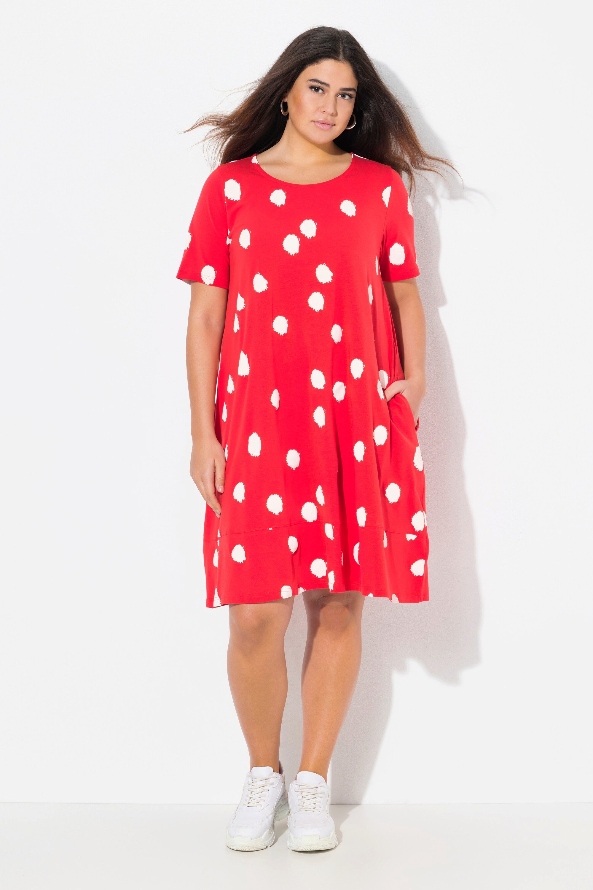 Ulla Popken Midikleid Midikleid Punkte A-Linie günstig online kaufen
