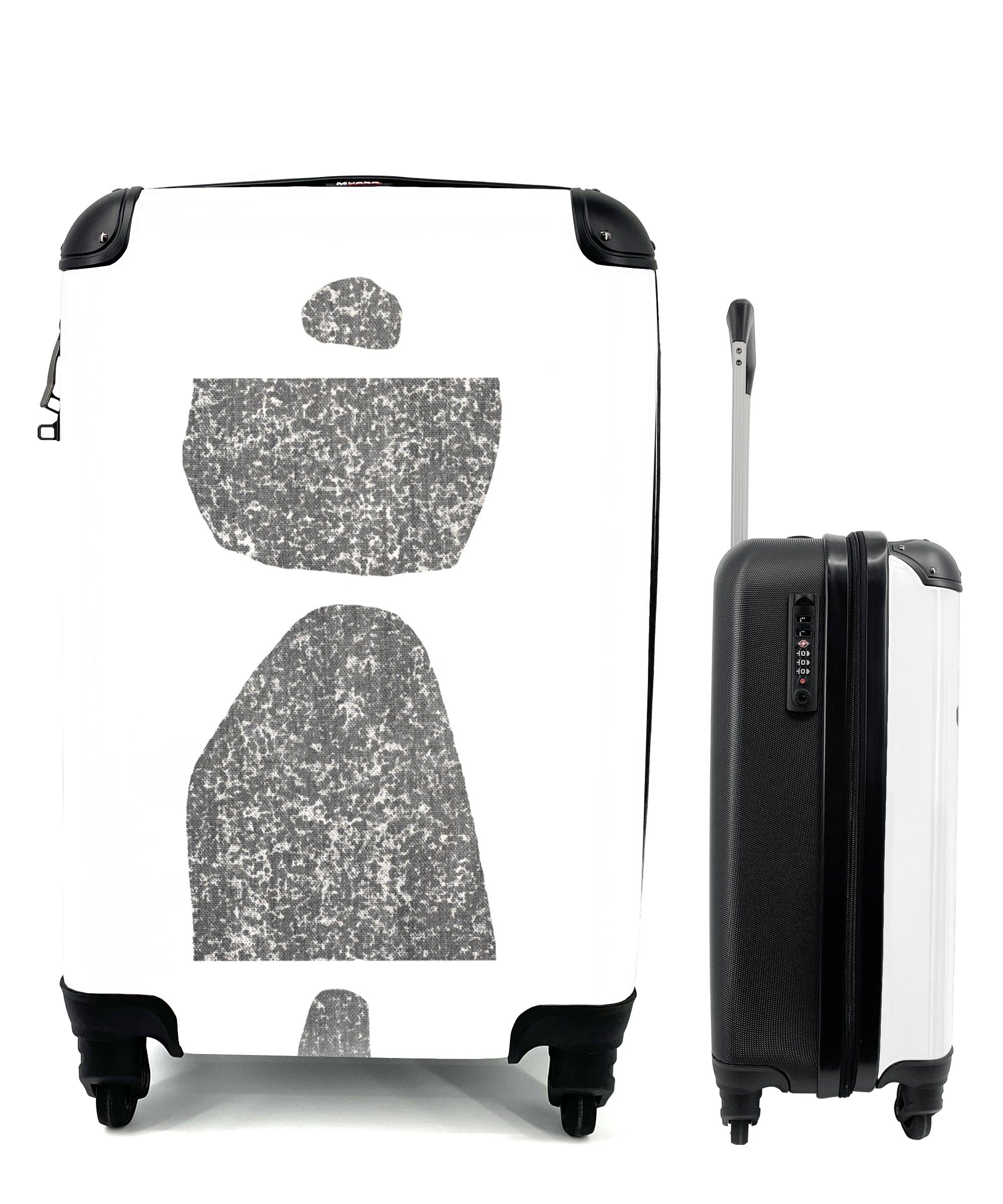 MuchoWow Handgepäckkoffer Minimalismus - Abstrakt - Design, 4 Rollen, Reisetasche mit rollen, Handgepäck für Ferien, Trolley, Reisekoffer