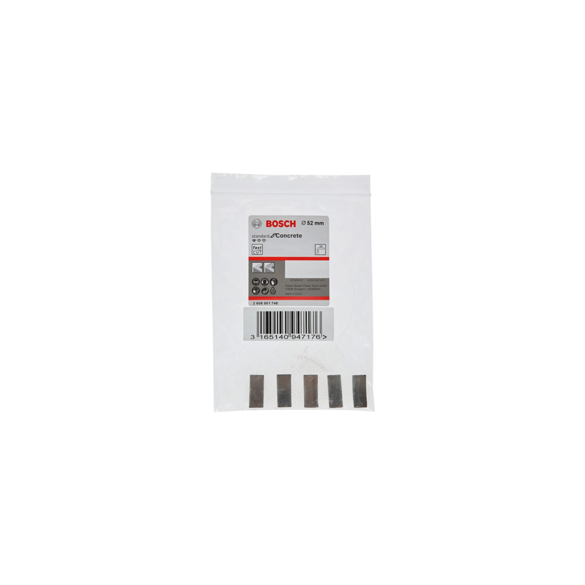 Bosch Professional Bohrkrone Bosch Segmente für Diamantbohrkrone Standard for Concrete 52 mm 5, 10