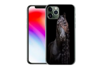 MuchoWow Handyhülle Pferde - Friesisch - Mähne - Schwarz - Tiere, Handyhülle Apple iPhone 11 Pro, Smartphone-Bumper, Print, Handy