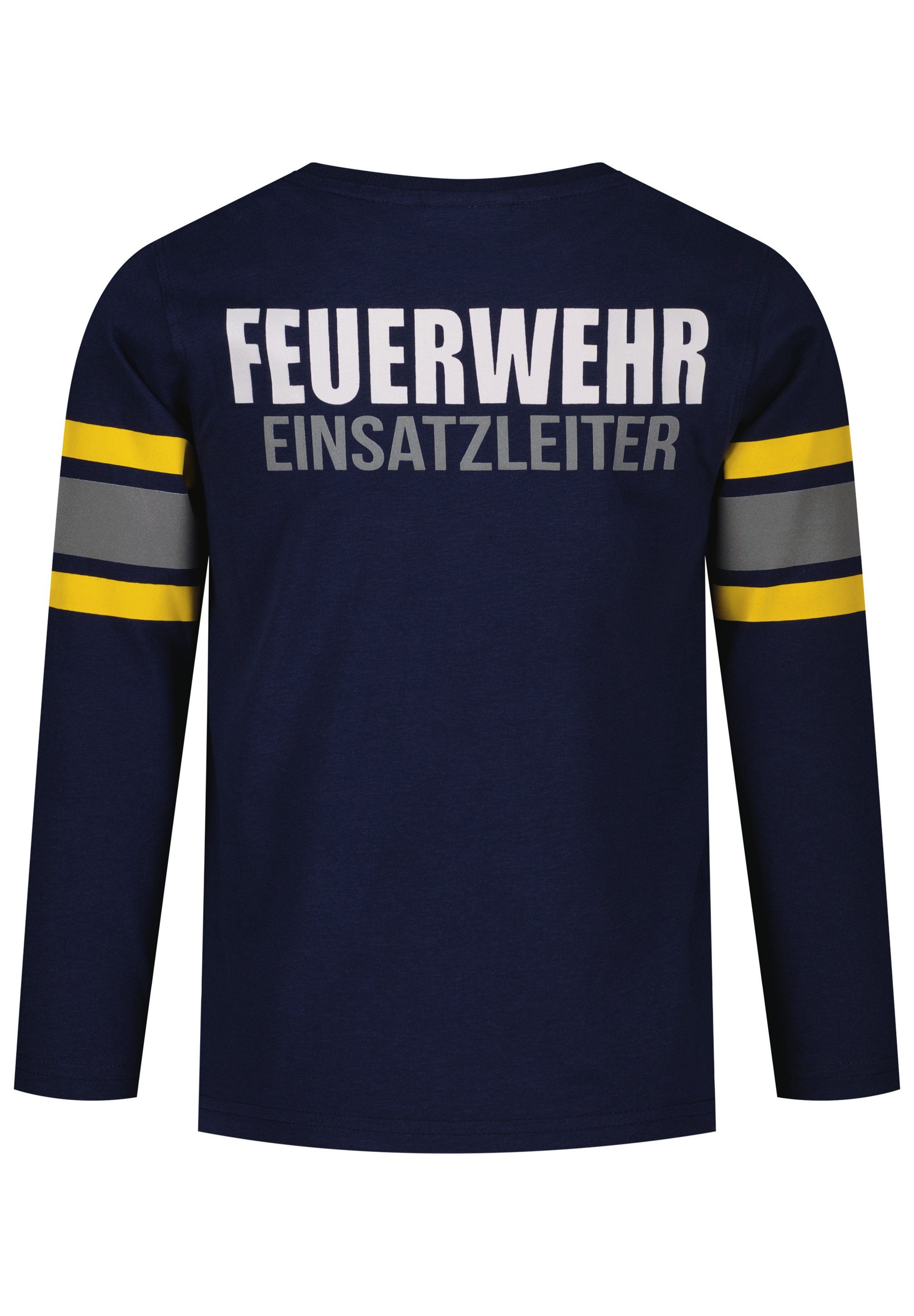 mit (2-tlg) AND PEPPER Feuerwehrmotiven SALT gedruckten und Firefighter gestickten Langarmshirt