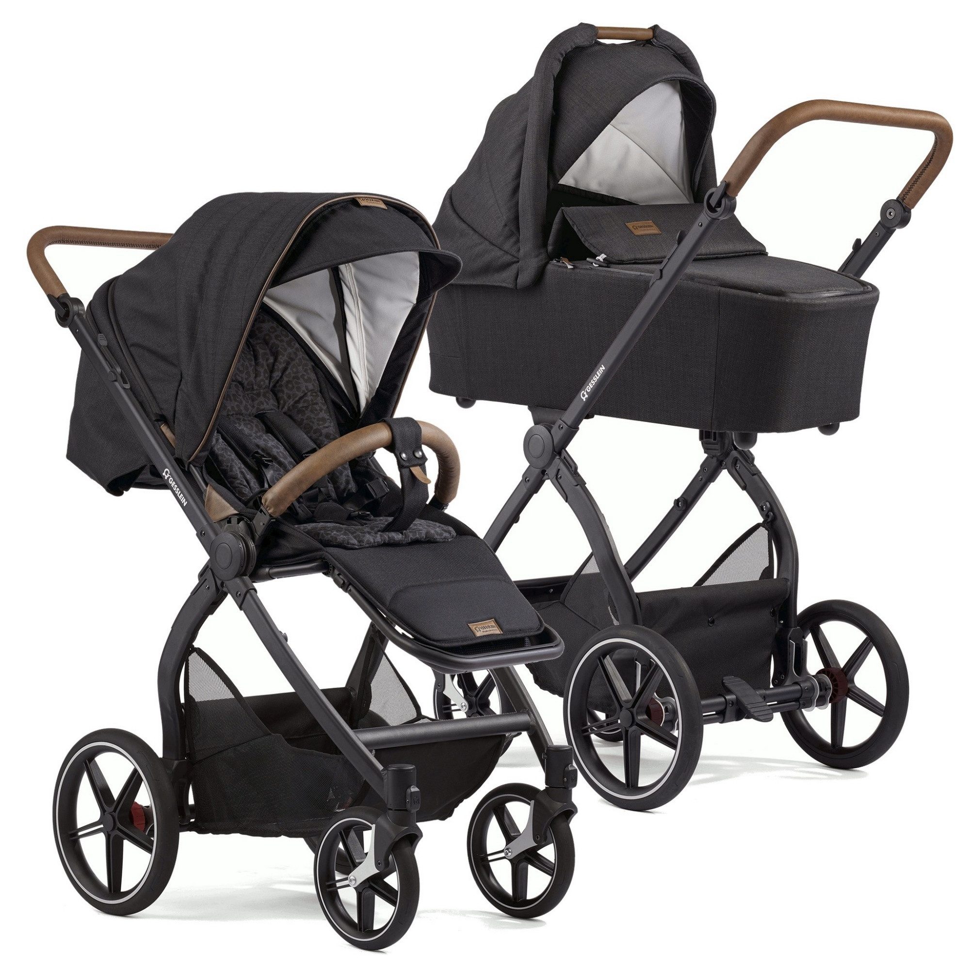 Gesslein Kombi-Kinderwagen Gesslein FX4 Swing 2in1 Kinderwagen-Set inkl. Babywanne Panorama Lyx