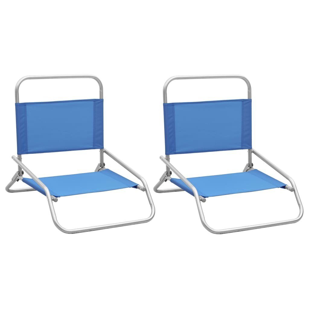 vidaXL Gartenstuhl Klappbare Strandstühle 2 Stk. Blau Stoff (2 St) Blau | Blau