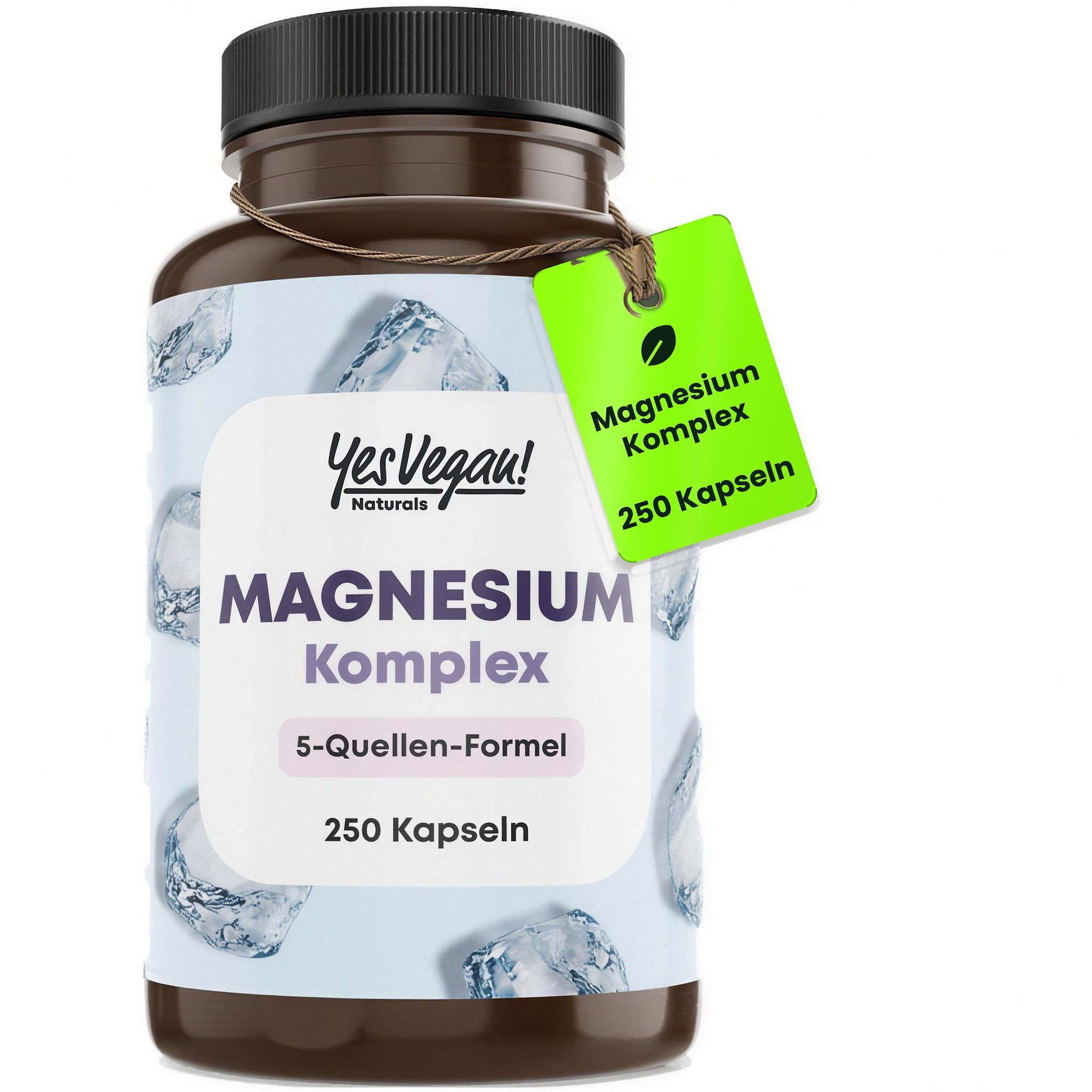 Yes Vegan Magnesium Komplex mit Bisglycinat, Citrat, Malat Kapseln, 250 St., vegan, laktosefrei, glutenfrei