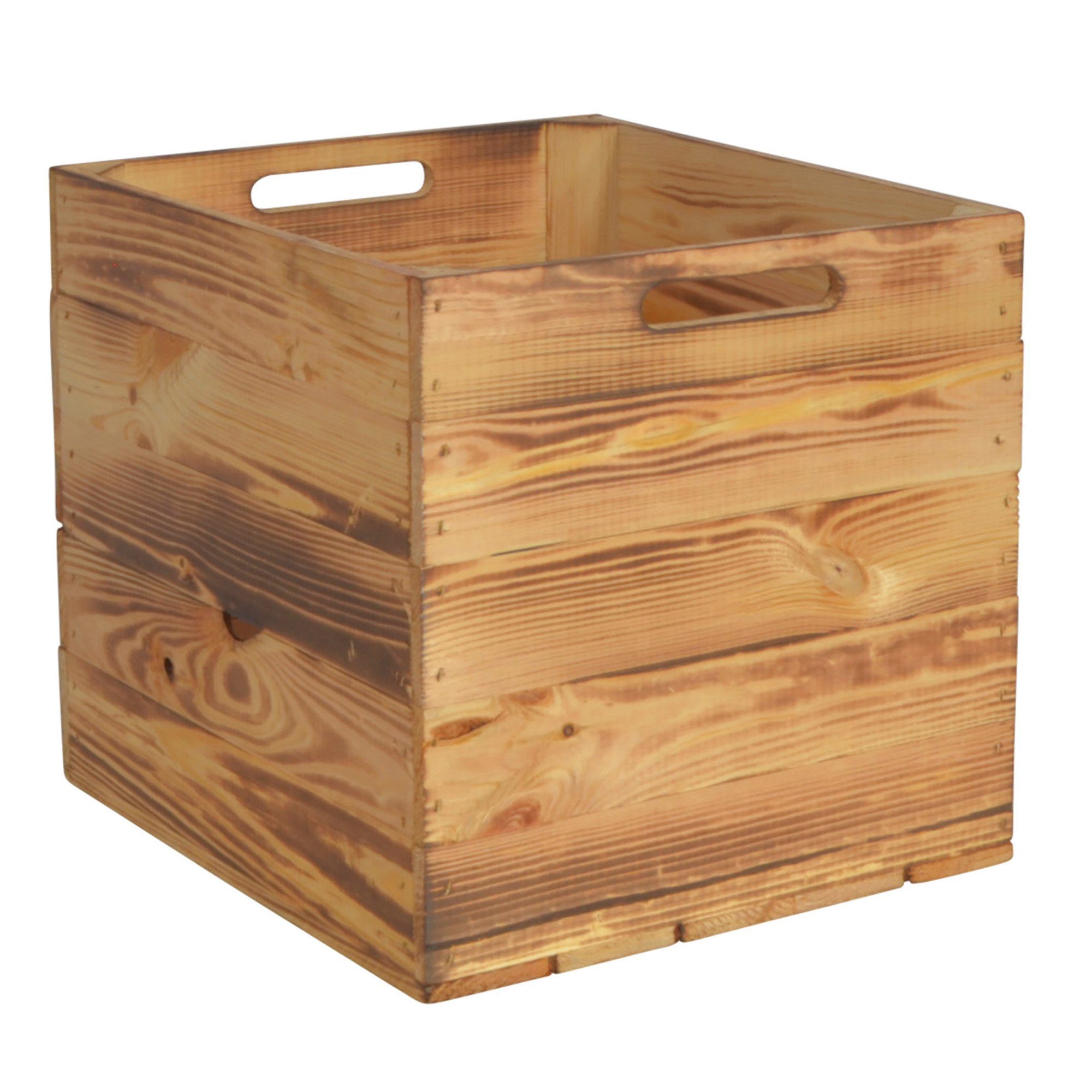 CHICCIE Holzkiste Kallax Aufbewahrungsbox Geflammt 33x38x33cm (1 St)