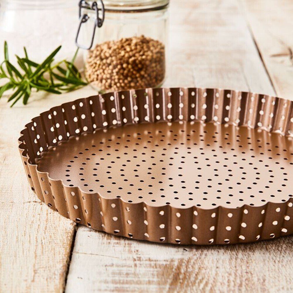 RBV Birkmann Quicheform Quiche- und Tarteform 25 cm champagner, Quiche- und Tarteform, Ø25cm, Karbonstahl, beige