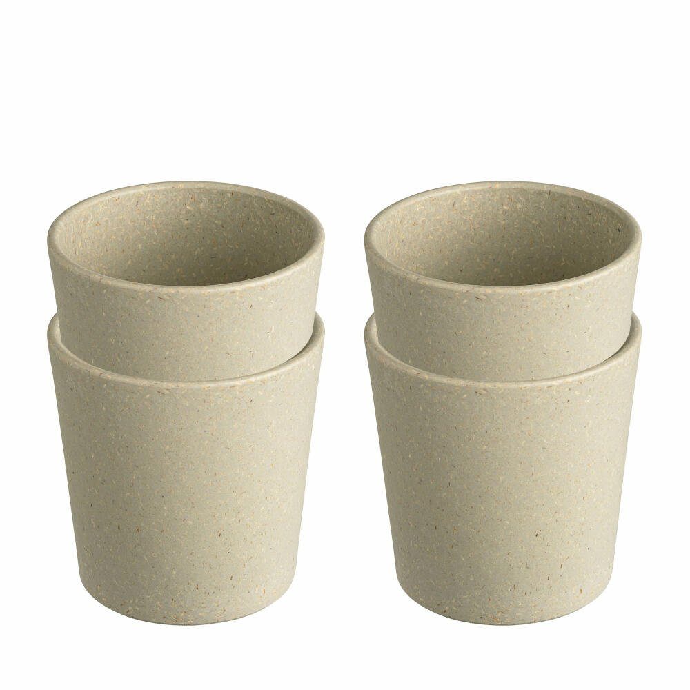 KOZIOL 190 stapelbar S Cup Desert Connect ml, Sand, Becher Nature Kunststoff-Holz-Mix, 4er-Set