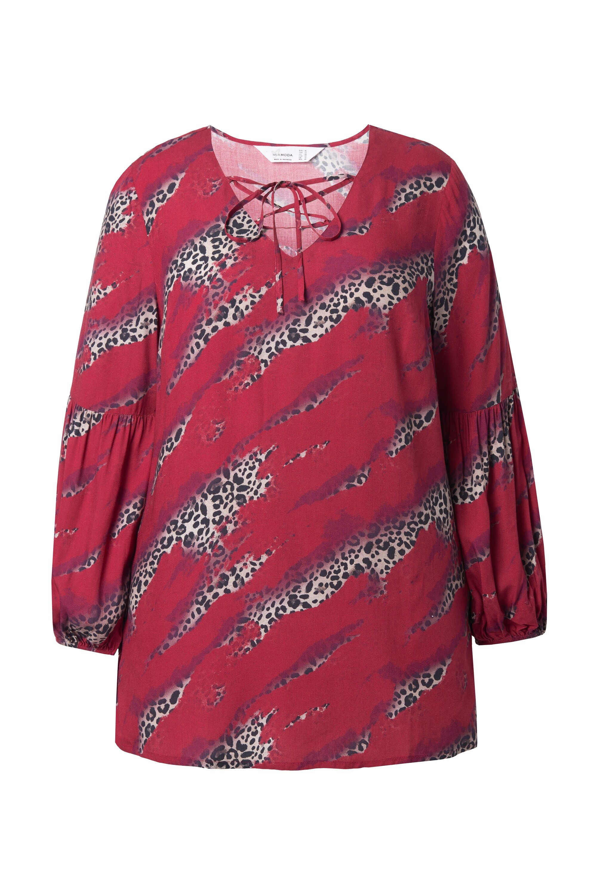 MIAMODA Satinbluse Schlupfbluse A-Linie Musterstreifen Ballon-Langarm günstig online kaufen