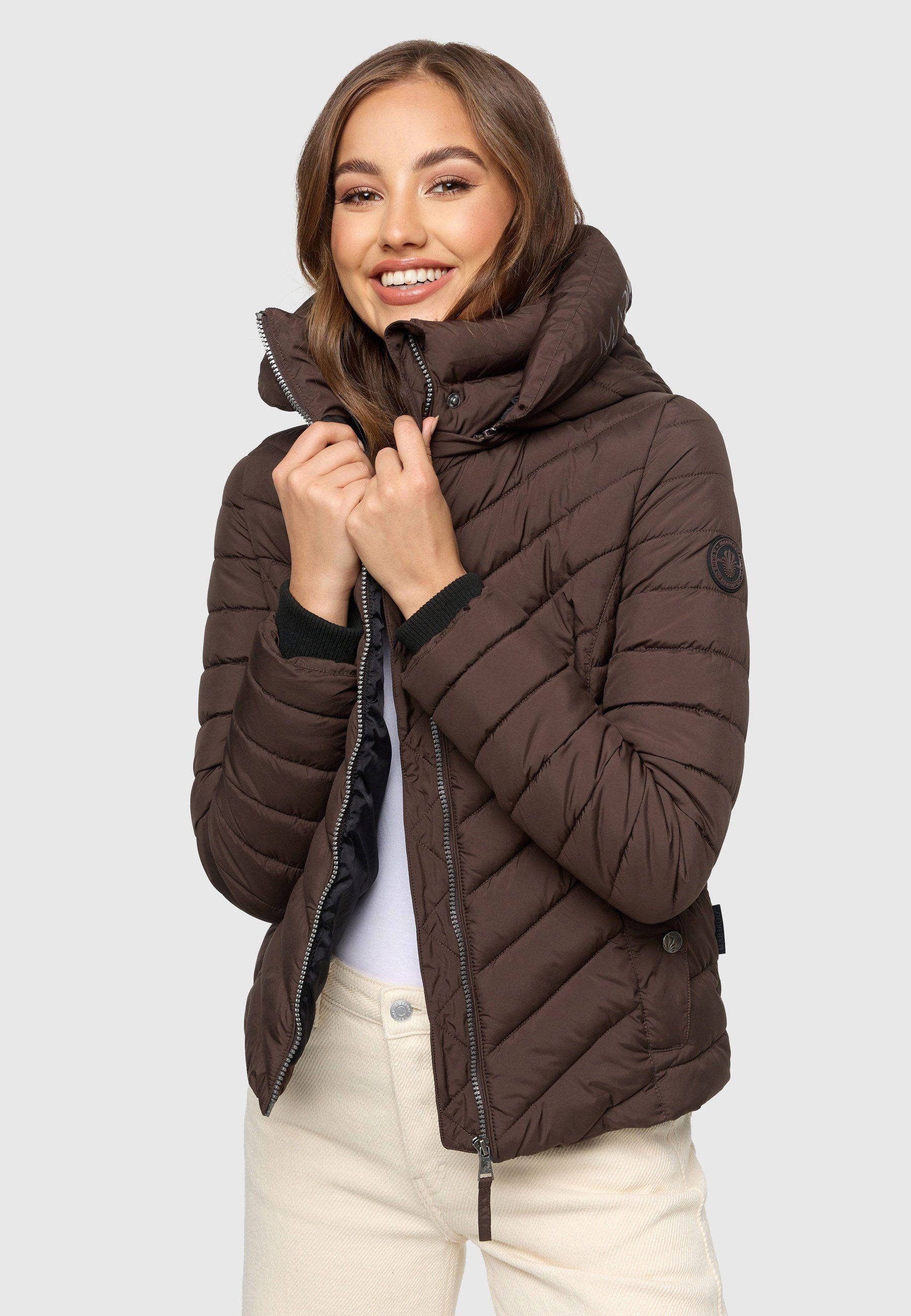 Kapuze Kagomee mit großer Steppjacke Dark Marikoo Choco