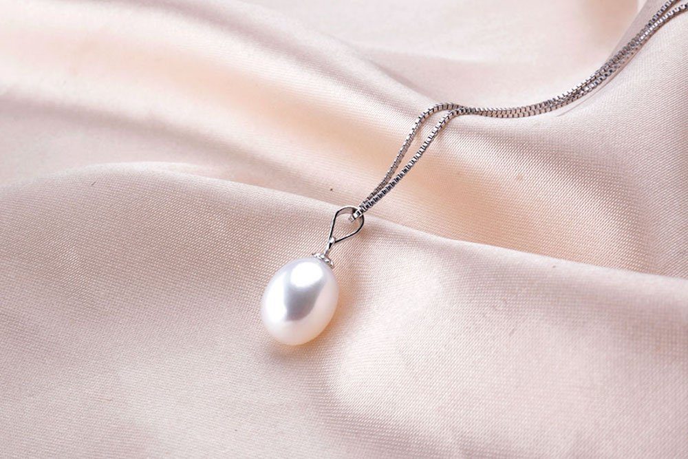 Sterling Silber, aus 925 Perlenkette Johanson Kim Silber Süßwasserperle Weiß