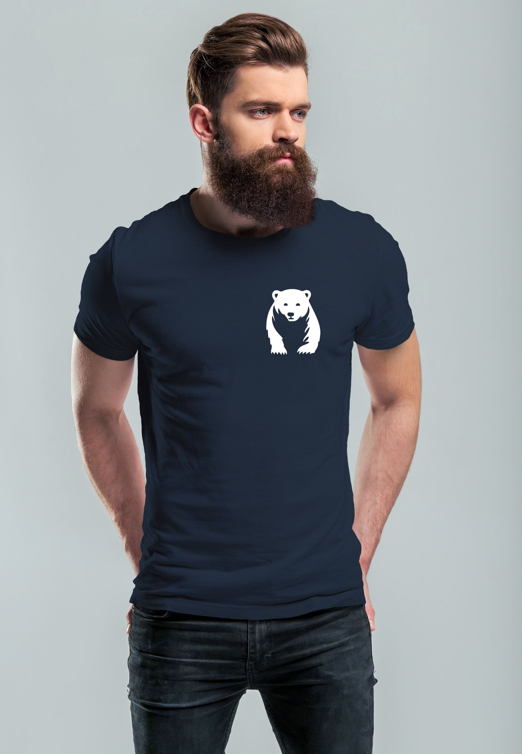 Neverless Print-Shirt Herren T-Shirt Aufdruck Brustprint günstig online kaufen
