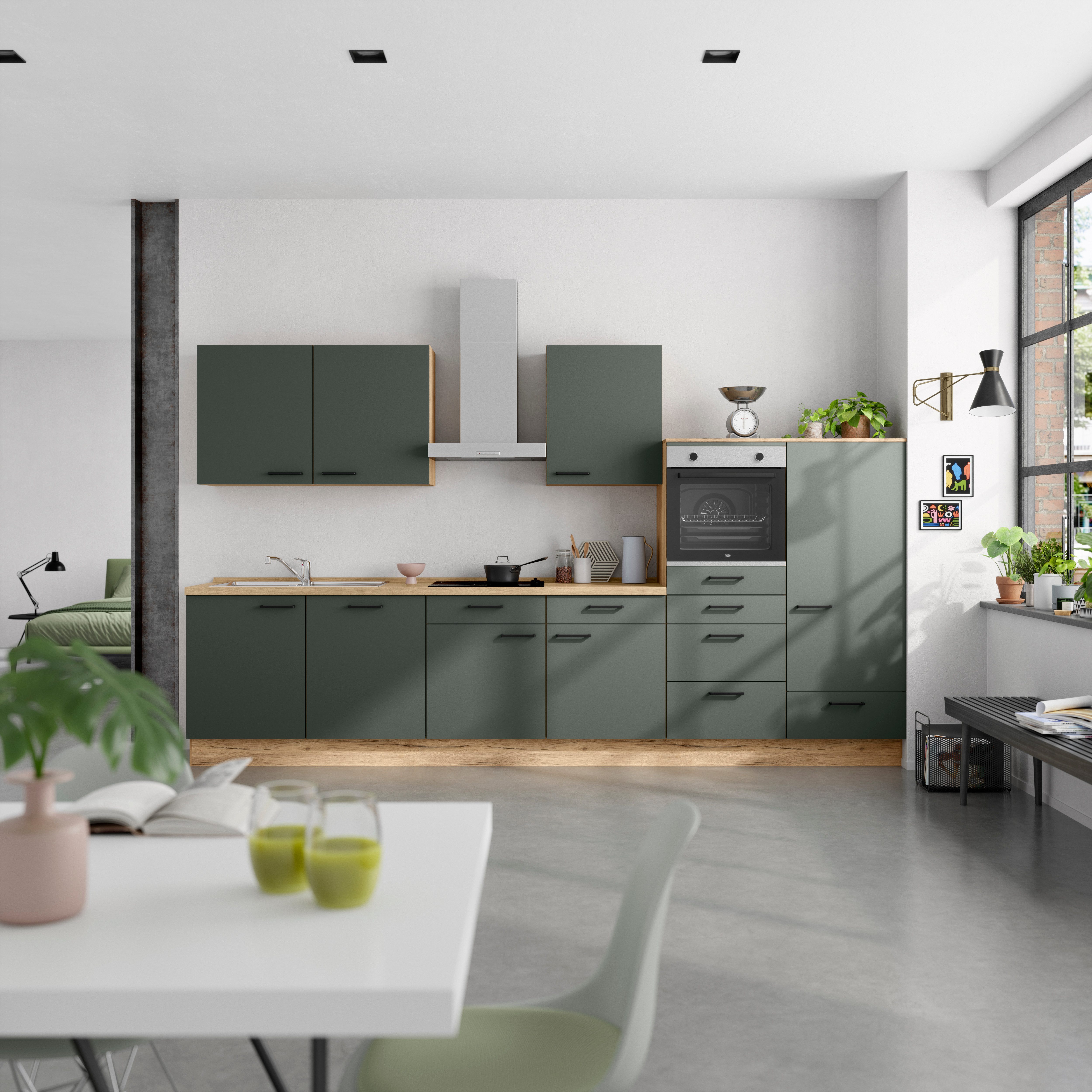 nobilia® Küchenzeile "Easytouch I", NEU: individuell anpassbar mit gratis Profi-Beratung, vormontiert, Breite 360 cm, Ausrichtung wählbar, wahlw. mit E-Geräten