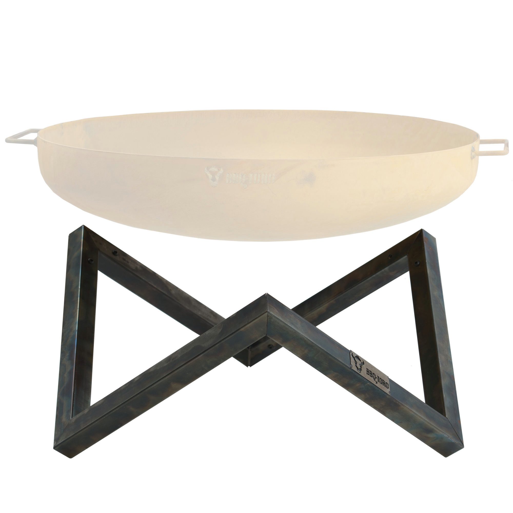 BBQ-Toro Feuerschale Karbonstahl Feuerschalen Gestell für Ø 70 cm Feuerschalen, V-