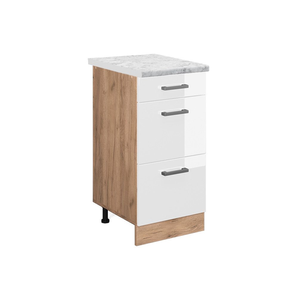 Vicco Unterschrank R-Line, Weiß Hochglanz/Goldkraft Eiche, günstig online kaufen