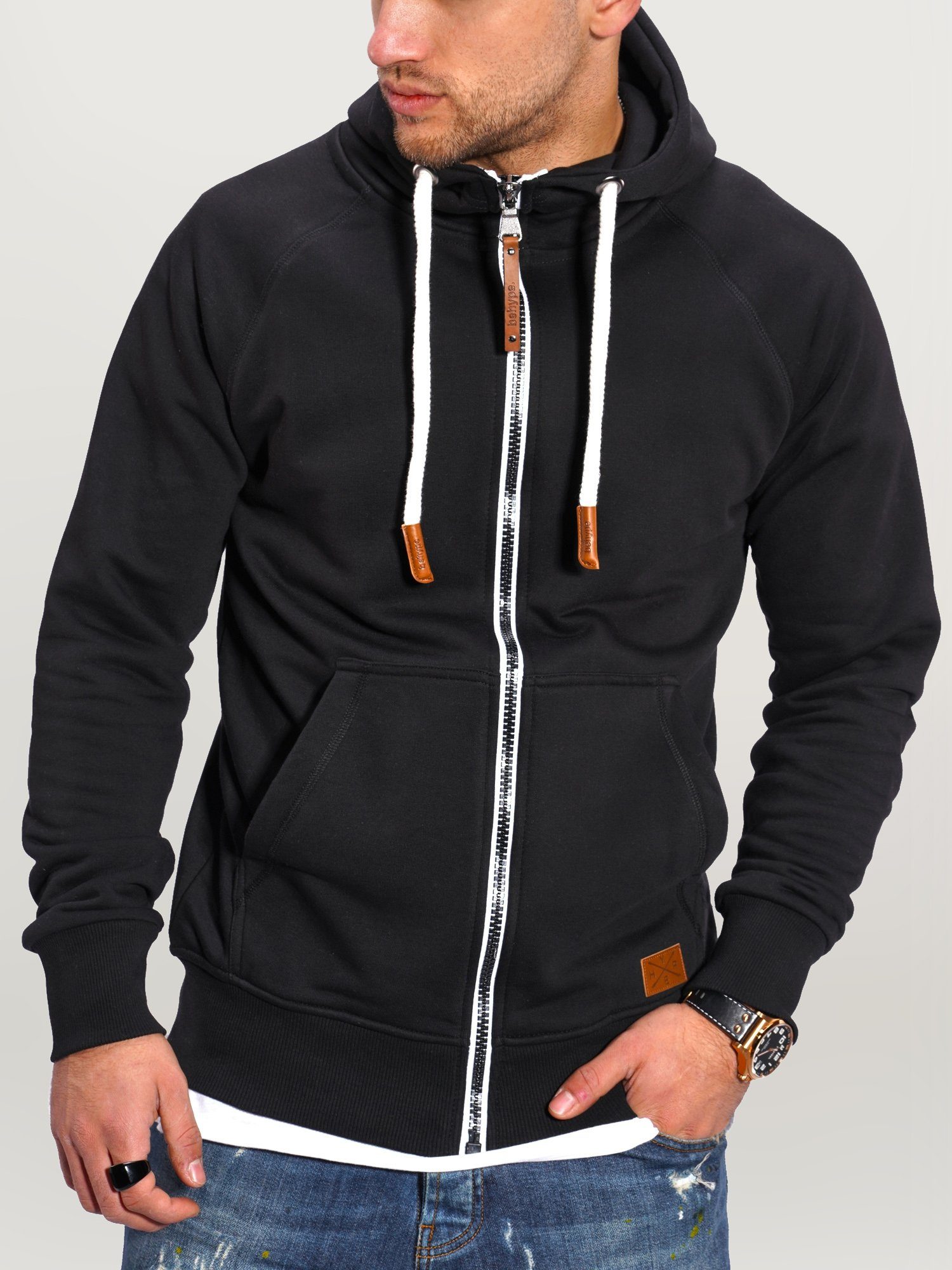 behype Sweatjacke BHTANSER mit praktischem Kordelzug – Bild 2 von 2
