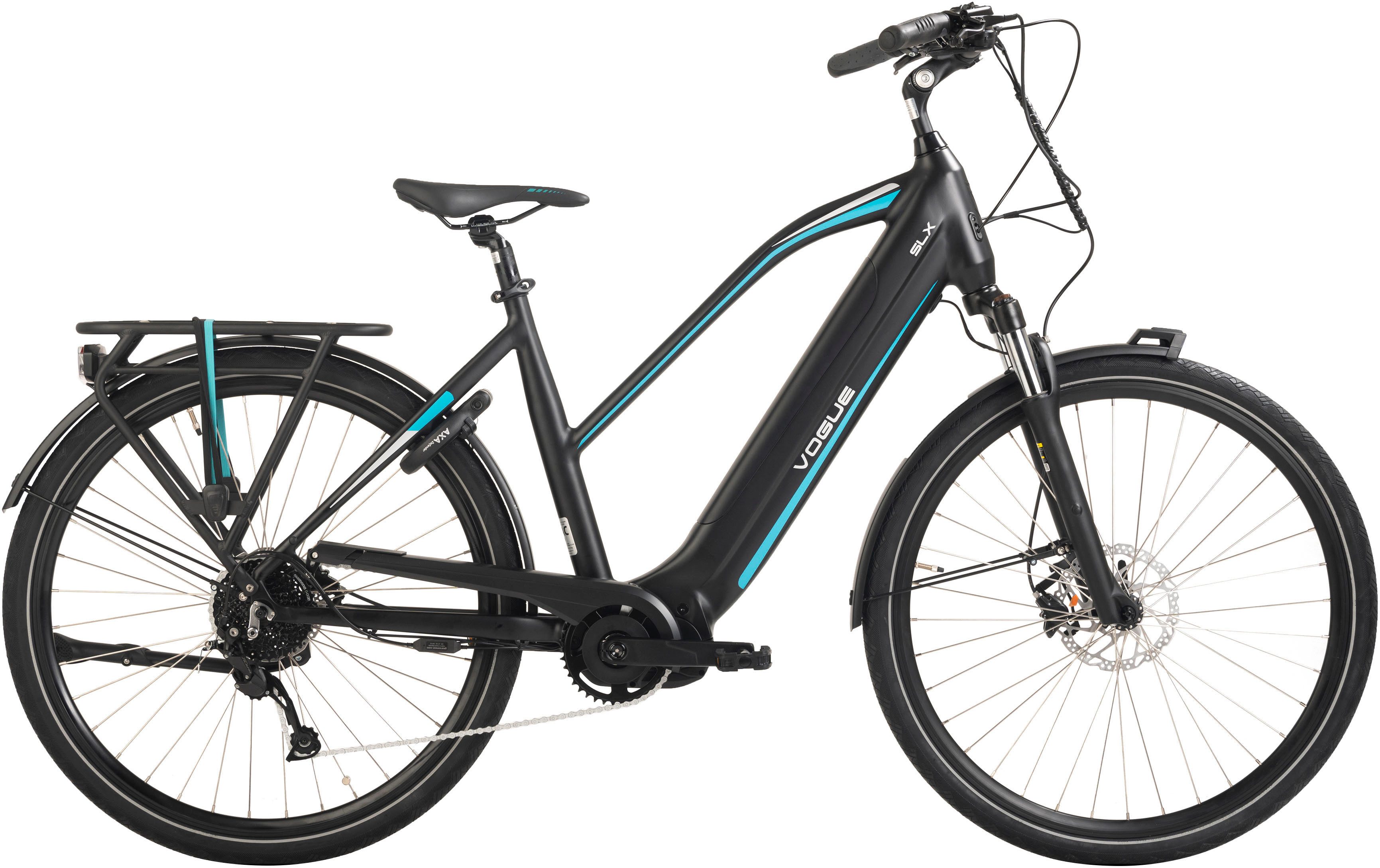 VOGUE BIKE E-Bike Cityrad SLX, 9 Gang Shimano Alivio Schaltwerk, Kettenschaltung, Mittelmotor, 522 Wh, Pedelec, Elektrofahrrad für Damen u. Herren