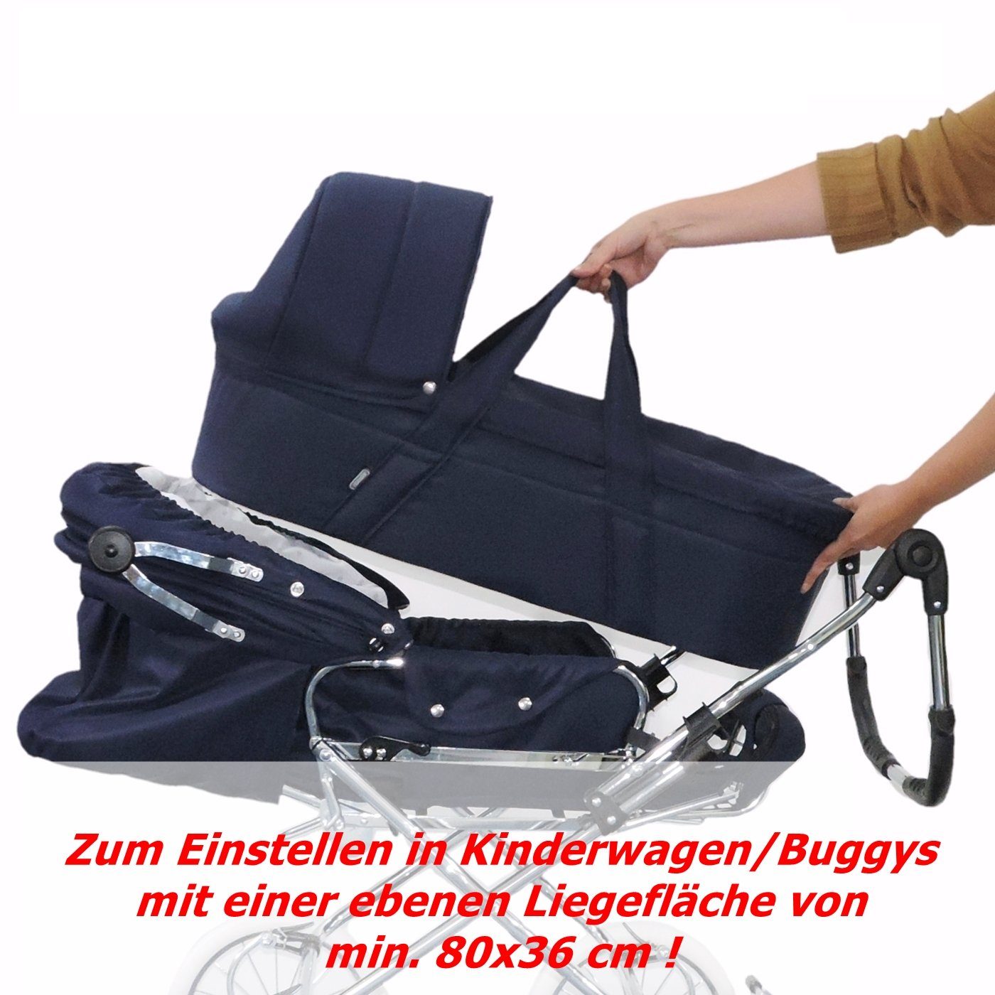 zum des Einstellen marine Liegefläche inklusive Matratze, feste Kinderwagens/Buggys Eichhorn waschbarer Baby-Tragetasche Kinderwagen in "basic", die Babywanne