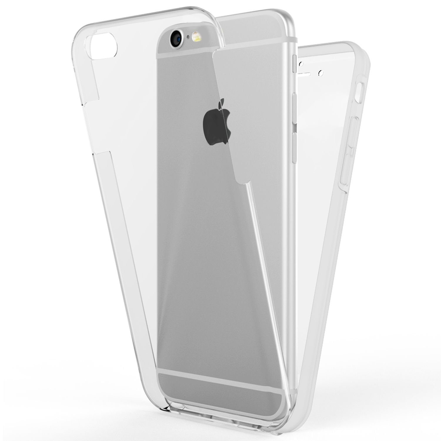 Nalia Smartphone-Hülle »Apple iPhone 6 Plus Apple iPhone 6s Plus«, Klare  360 Grad Silikon Hülle / Rundumschutz Vorder- und Rückseite / Schutzhülle  Transparent / Vergilbungsfreies Case / Displayschutz Etui / Kratzfest /