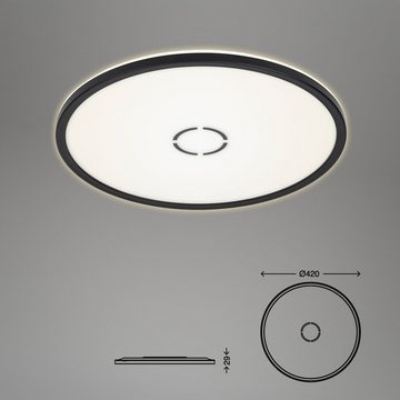 Briloner Leuchten LED Deckenleuchte 3392-015, LED fest verbaut, Neutralweiß, Deckenlampe ultraflach Backlight 4000K 22W Ø42cm