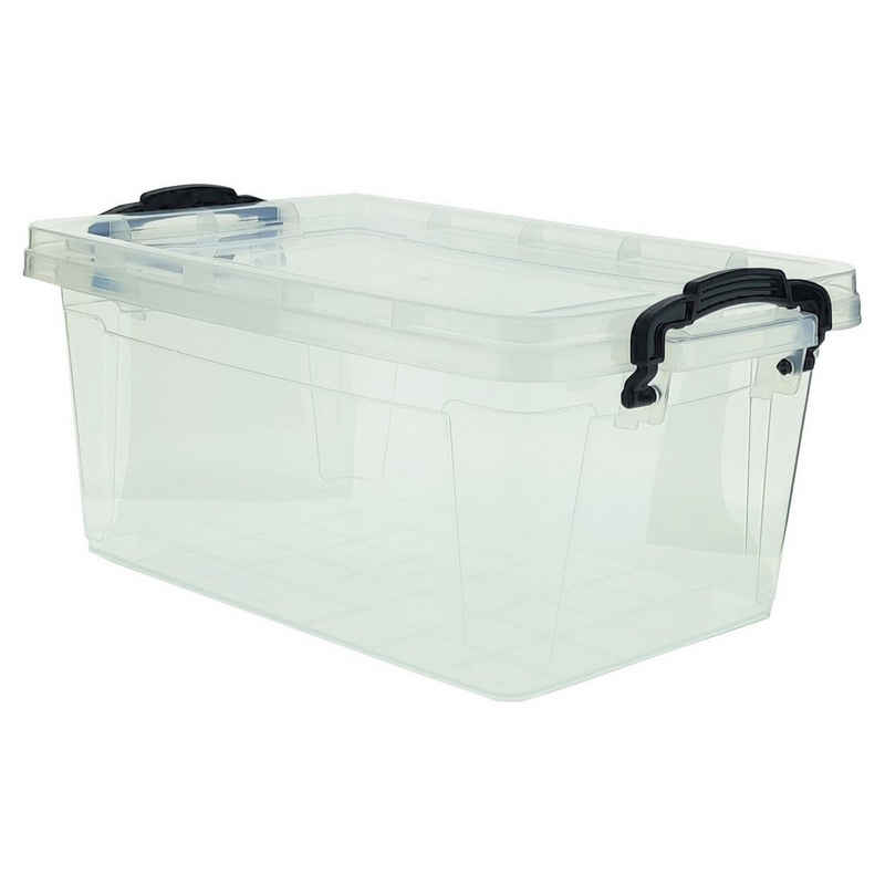 Centi Aufbewahrungsbox Klarsichtbox mit Deckel 1,75l 9,5x21x14,5cm Aufbewahrungsbox Vorratsbe (Stück, 1 St., Aufbewahrungsbox), Kunststoffbox Stapelbar Organizer Kunststoffbehälter