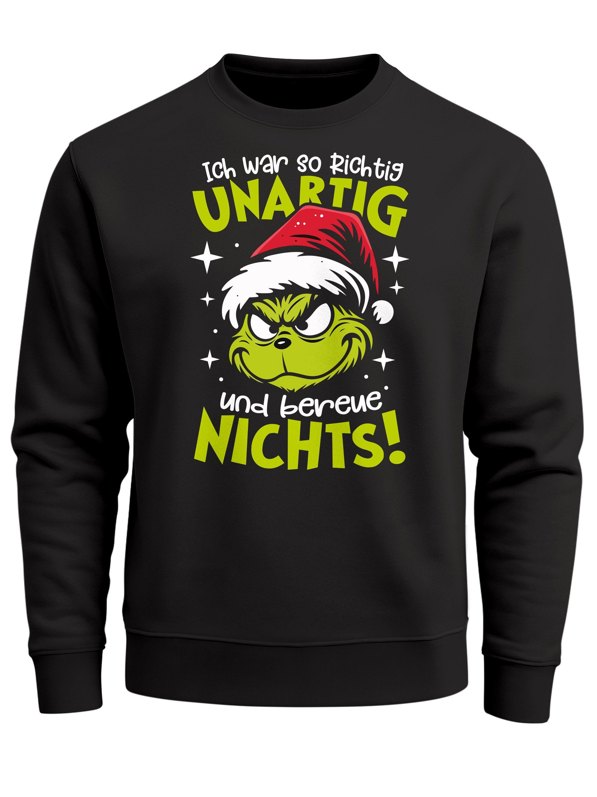 MoonWorks Sweatshirt Sweatshirt Herren Weihnachtspullover Grinch Spruch Una günstig online kaufen