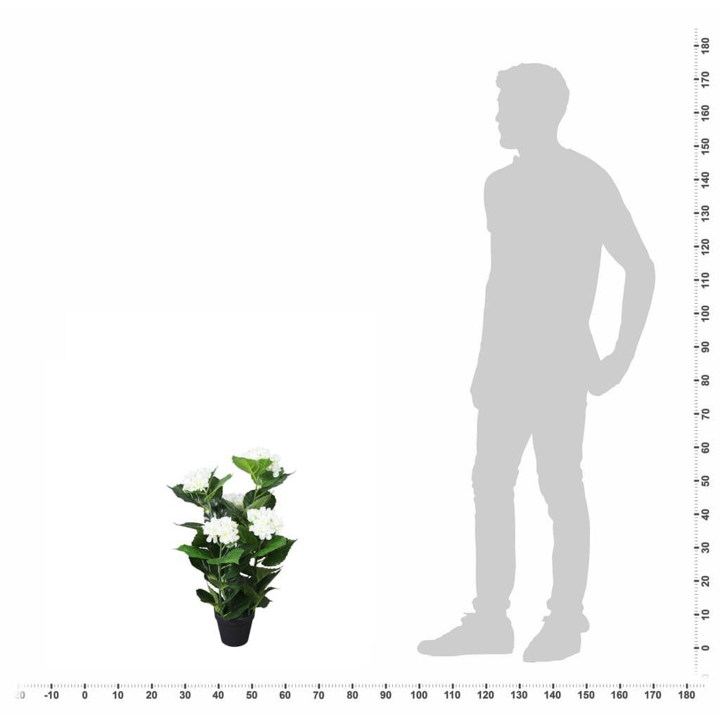 Kunstpflanze Künstliche Hortensie mit cm cm furnicato, 60 Topf 60 Höhe Weiß