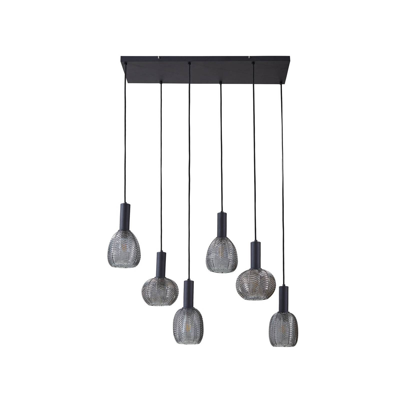 Lindby Hängeleuchte Tolli, Metall, Schwarz IP20, 6 x 15 W LED