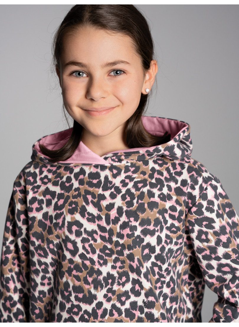 Trigema Kapuzensweatshirt TRIGEMA Hoodie mit Allover-Leo-Print