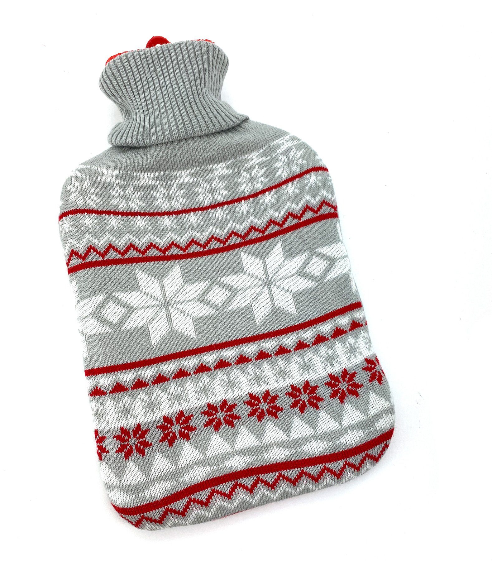 Geschenk, Norweger Wärmflasche waschbar Wärmeflasche Bezug Strick Soft Wärmekissen Naturkautschuk Doppellamellen Weihnachten (Typ857), heimtexland I