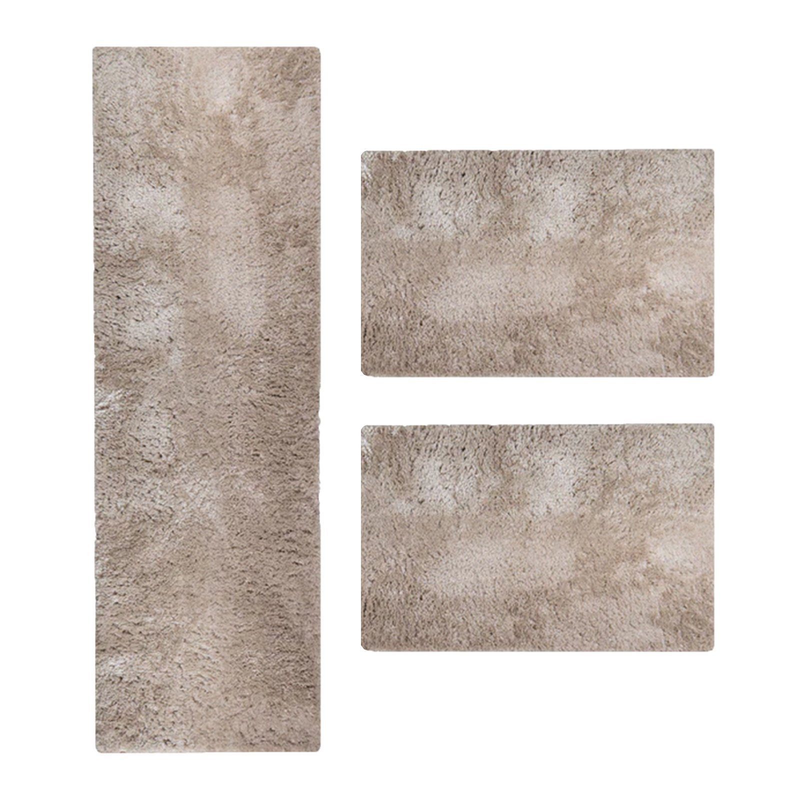 Karat Bettumrandung Royal Flokati, rechteckig, Teppichläufer, verschiedene Farben, (3-tlg), Flokati