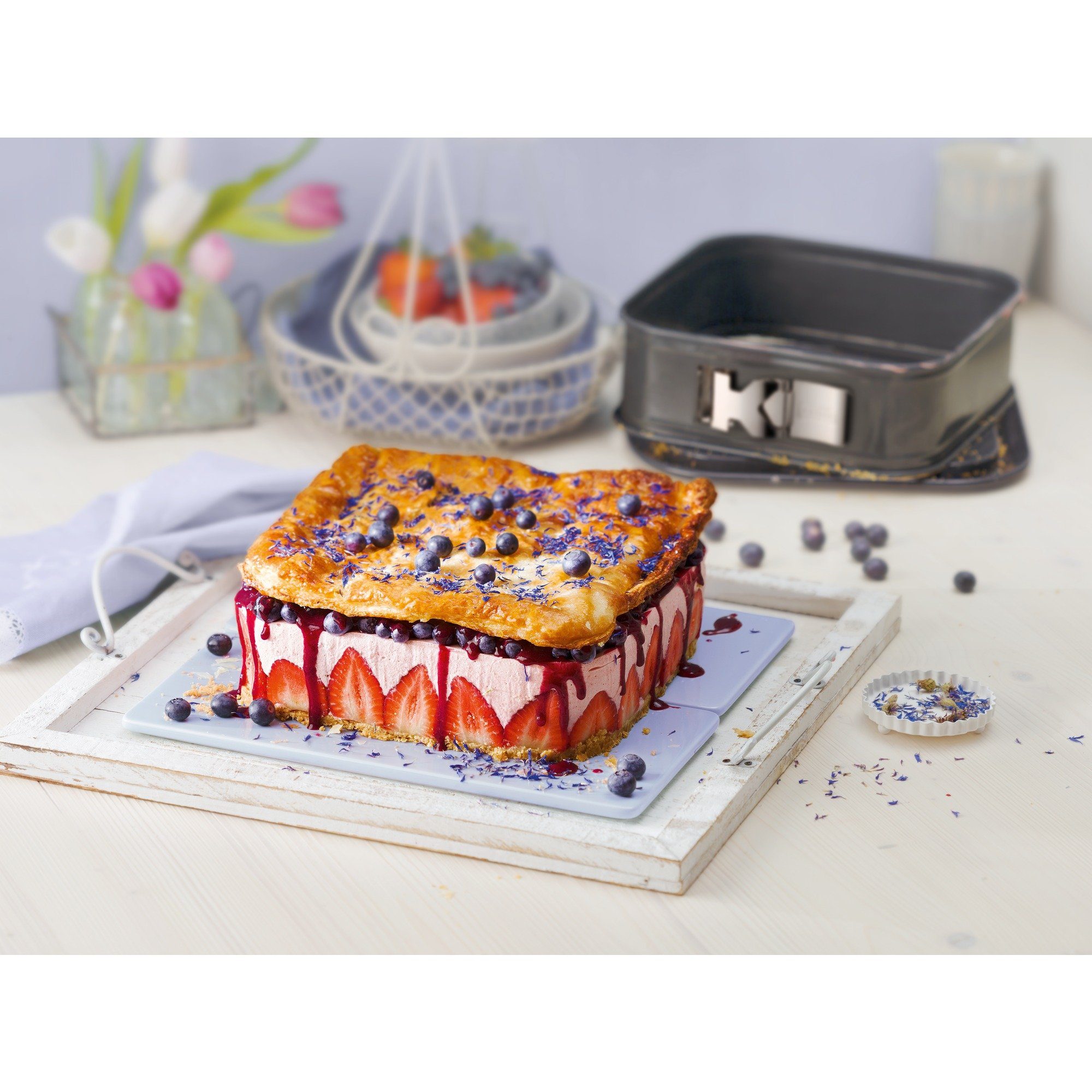 Kaiser Springform KAISER La Forme Plus Springform mit SafeClick, quadratisch, 24 x 24 cm, (1x Springform quadratisch (24 x 24 x 8 cm, Füllmenge 2,9) 1-tlg)