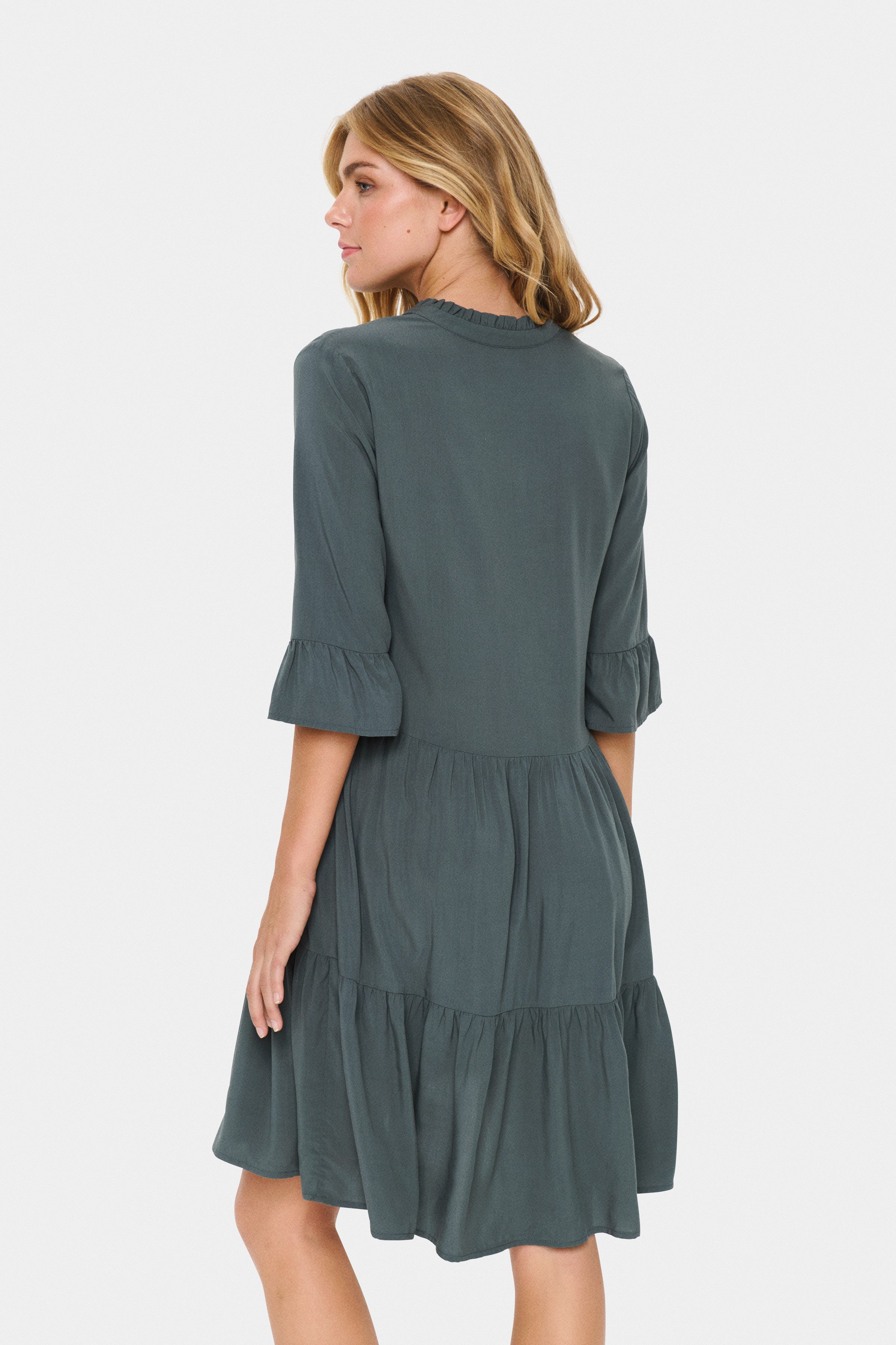 Saint Tropez Blusenkleid EdaSZ Dress Sommerkleid, Tunikakleid mit Volant un günstig online kaufen