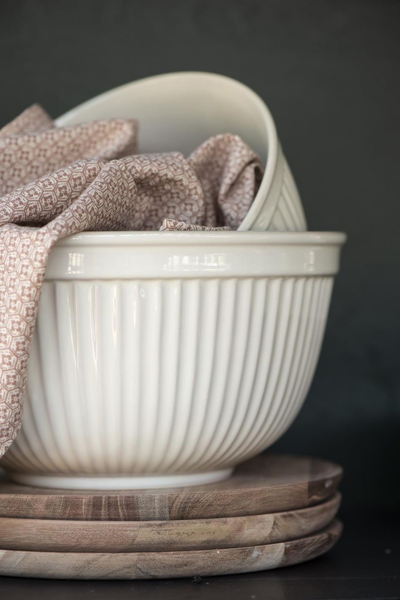 Ib Laursen Schüssel 3er Schüssel Set Schüsselsatz Keramik Mynte Butter Cream 2074-82 Ib, Keramik, (Set bestehend aus 3 Schüsseln (18 cm, 22,5 cm, 26 cm Durchmesser)