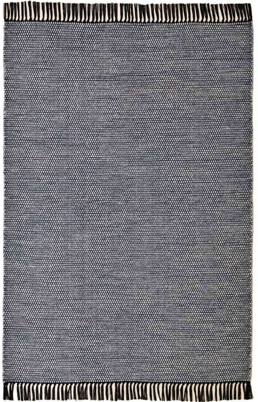 Wollteppich Handwebteppich Borkum Küche nachhaltig mm, gewebt Höhe: Wohnzimmer TaraCarpet, 100% 080x150 Baumwolle, 5 cm rechteckig, grau Baumwolle modern