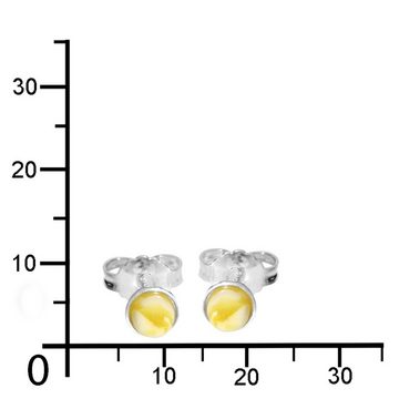 OSTSEE-SCHMUCK Paar Ohrstecker - Classic 4 mm - Silber 925/000 - Bernstein (2-tlg)