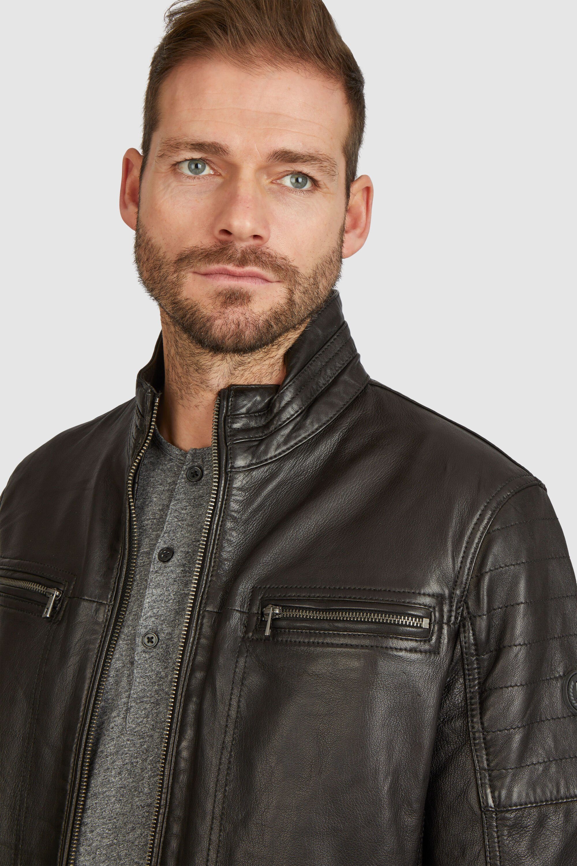 bugatti Lederjacke BUGIORGIO (1-St) mit modischen Steppungen