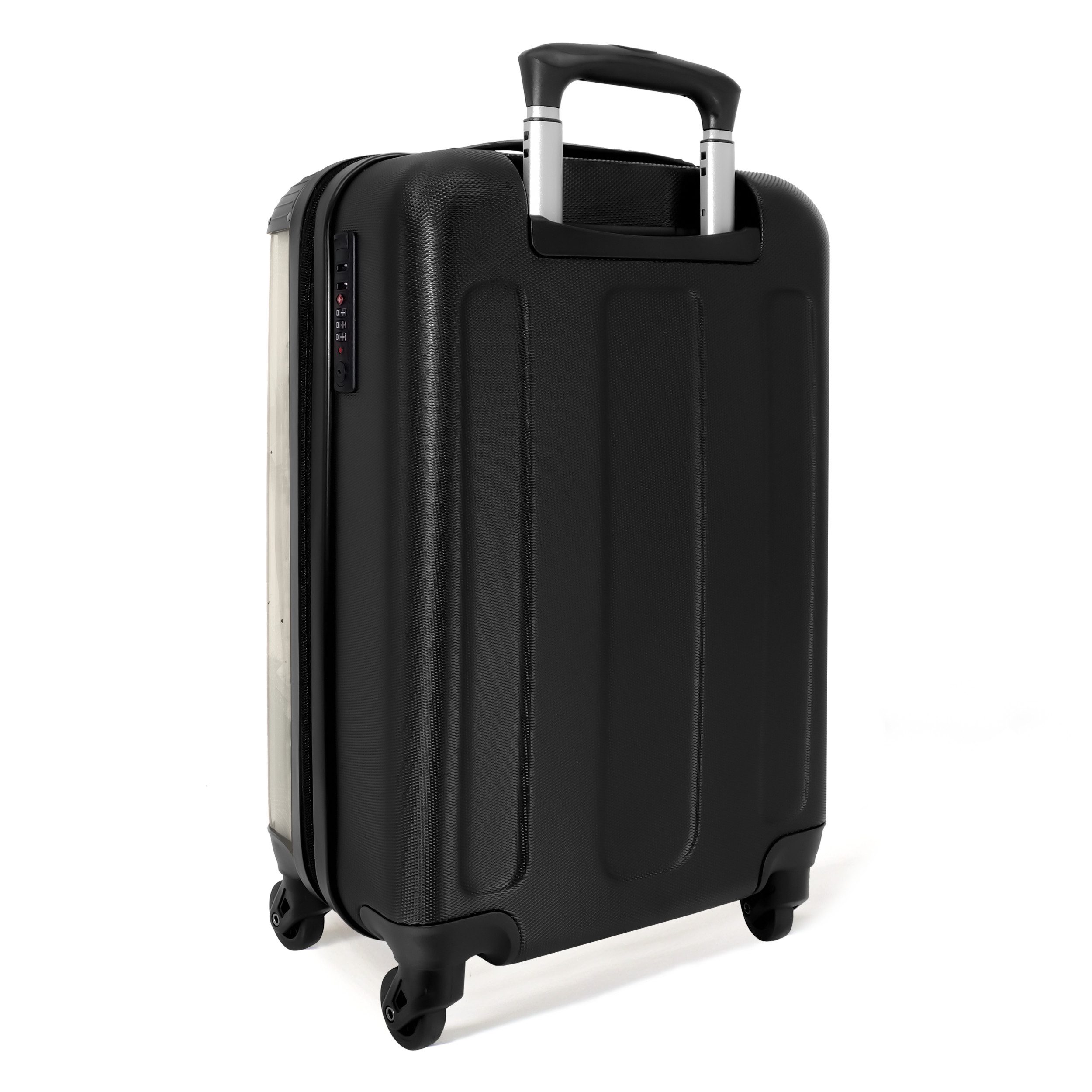 NoBoringSuitcases.com© Hartschalen-Trolley Schwarzer und weißer Adler mit roter Farbe 55x35x20cm, 4 Rollen, Reisekoffer mit 4 Rollen, Carry on luggage, Männer