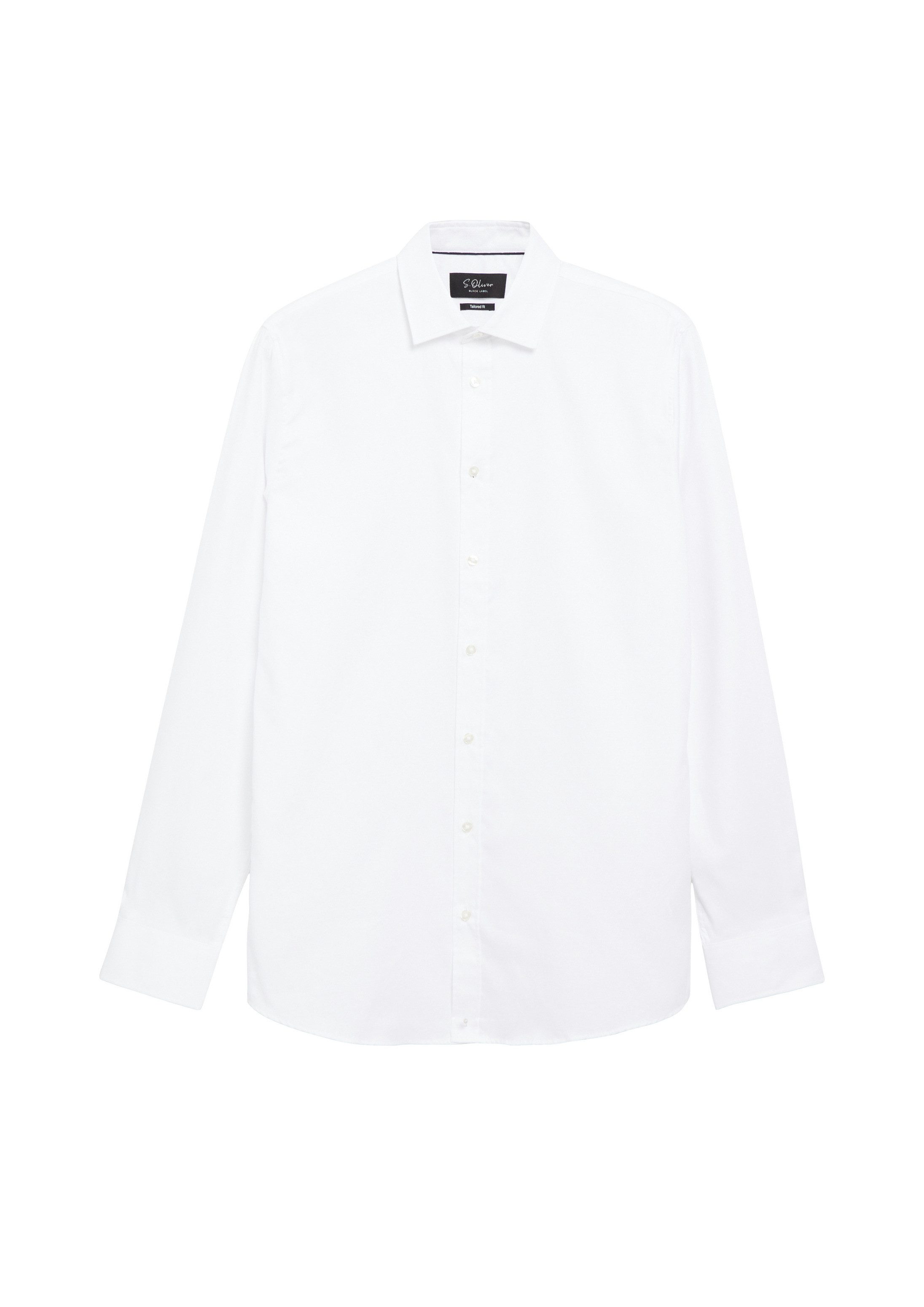 s.Oliver Langarmhemd Hemd Tailored Fit: Strukturiertes Hemd aus Comfort Stretch