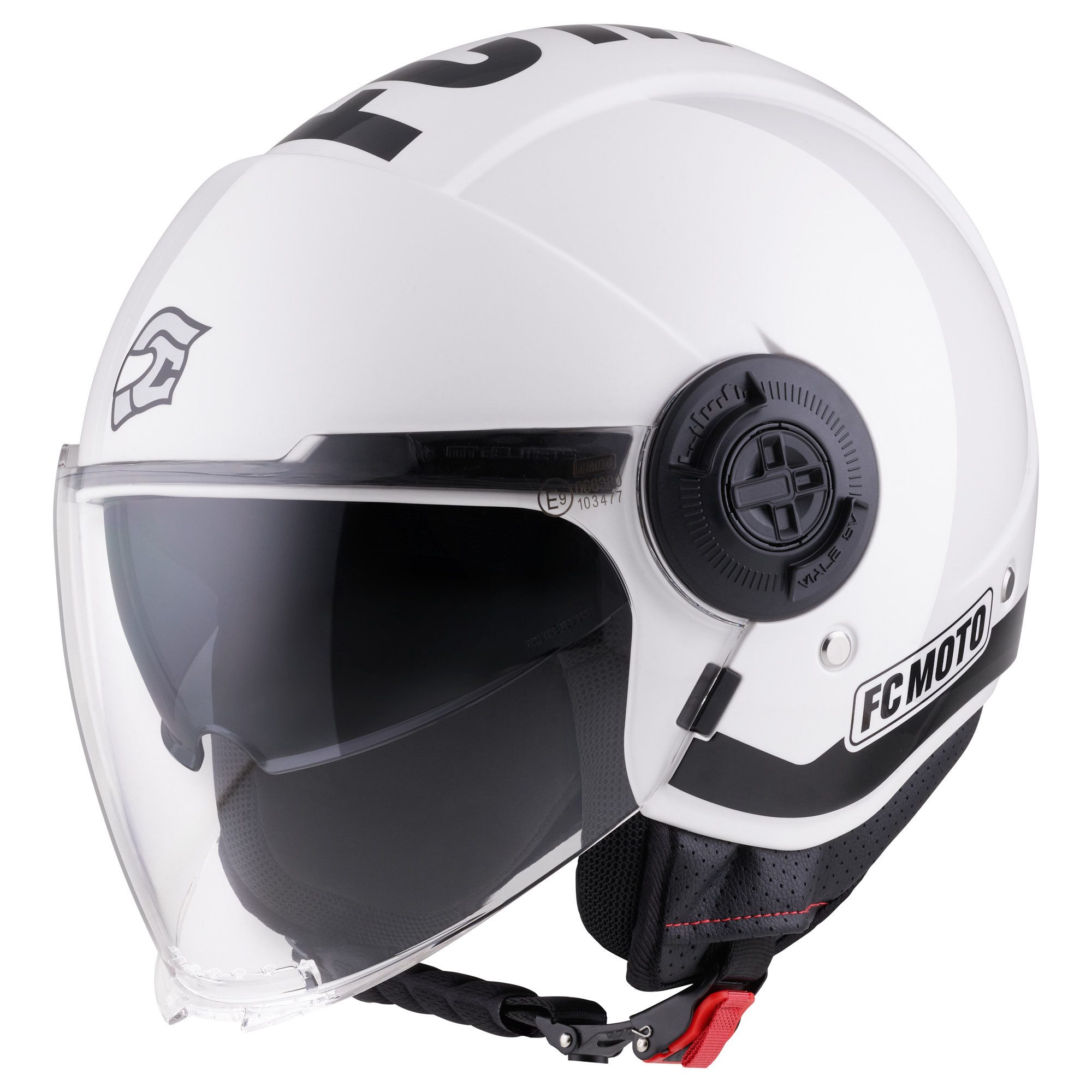 FC-Moto Motorradhelm Ralgo Jethelm, Herausnehmbares Innenfutter,integriertes Sonnenvisier