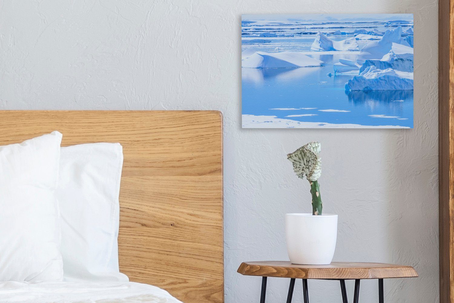 OneMillionCanvasses® Leinwandbild Meer - Eis cm St), - Aufhängefertig, 30x20 Wandbild (1 Wasser, Leinwandbilder, Wanddeko